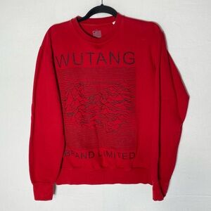 WuTang Brand Limited Red Cotton Wu Division Mashup Graphic Crew Neck Sweatshirt